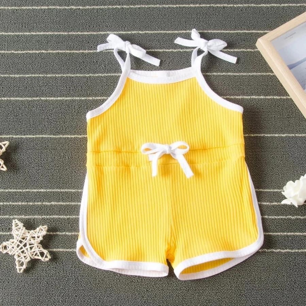 New Yellow shorts Jumpsuit Romper for baby or little girl summer